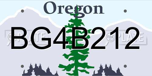 BG4B212 Oregon License Plate