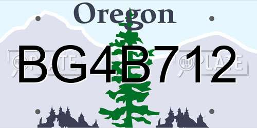 BG4B712 Oregon License Plate