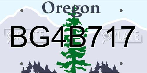 BG4B717 Oregon License Plate