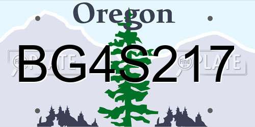 BG4S217 Oregon License Plate