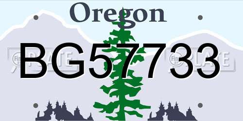 BG57733 Oregon License Plate