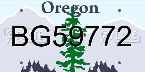 BG59772 Oregon License Plate