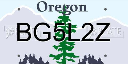 BG5L2Z Oregon License Plate