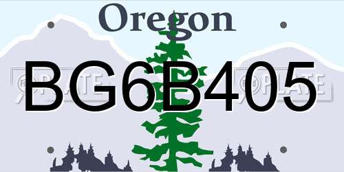 BG6B405 Oregon License Plate
