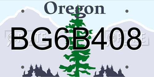 BG6B408 Oregon License Plate