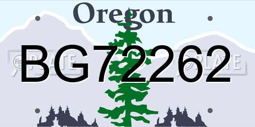 BG72262 Oregon License Plate