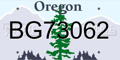 BG73062 Oregon License Plate