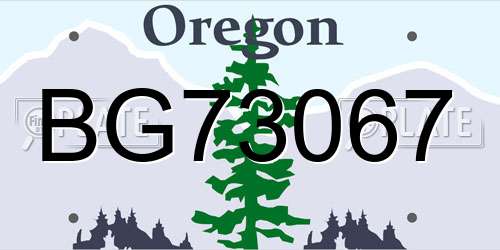 BG73067 Oregon License Plate
