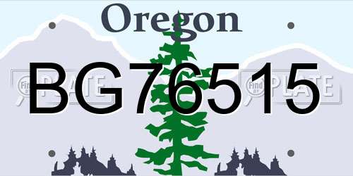 BG76515 Oregon License Plate