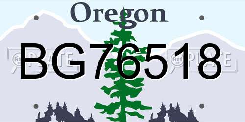 BG76518 Oregon License Plate