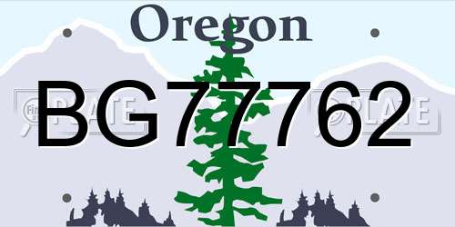 BG77762 Oregon License Plate