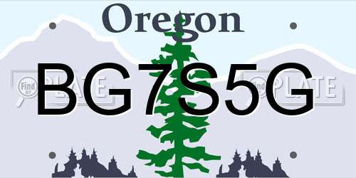 BG7S5G Oregon License Plate