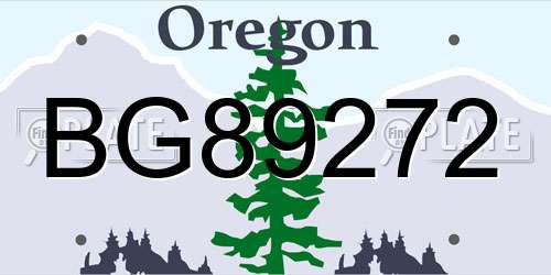 BG89272 Oregon License Plate