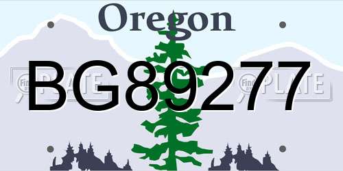 BG89277 Oregon License Plate
