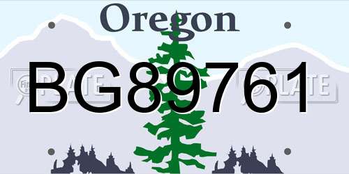 BG89761 Oregon License Plate