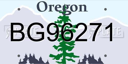 BG96271 Oregon License Plate