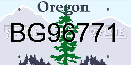 BG96771 Oregon License Plate