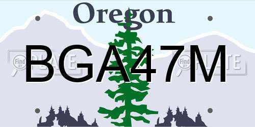 BGA47M Oregon License Plate
