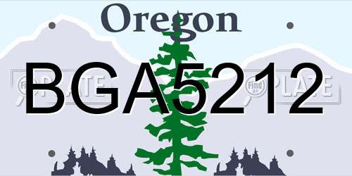 BGA5212 Oregon License Plate