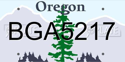 BGA5217 Oregon License Plate