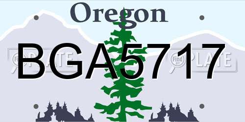 BGA5717 Oregon License Plate