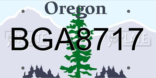BGA8717 Oregon License Plate