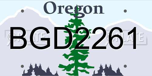 BGD2261 Oregon License Plate