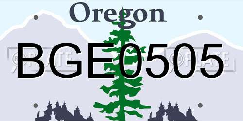 BGE0505 Oregon License Plate