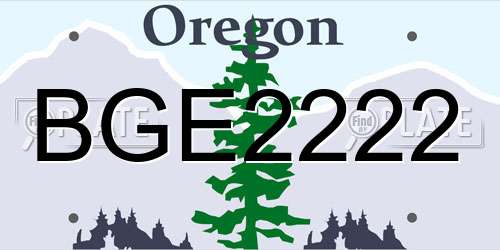 BGE2222 Oregon License Plate