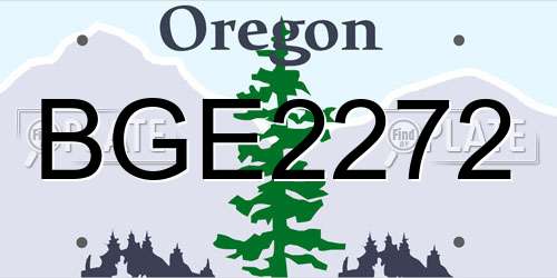 BGE2272 Oregon License Plate