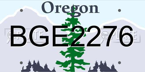 BGE2276 Oregon License Plate