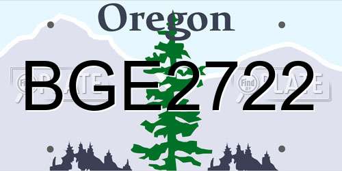 BGE2722 Oregon License Plate