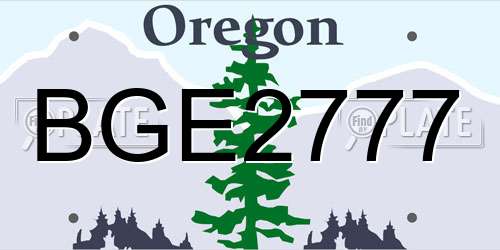 BGE2777 Oregon License Plate