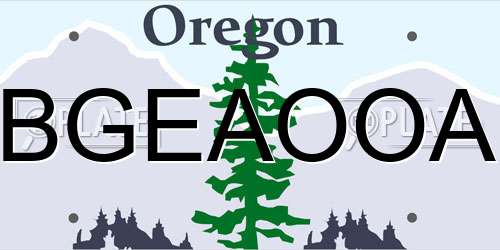 BGEAOOA Oregon License Plate