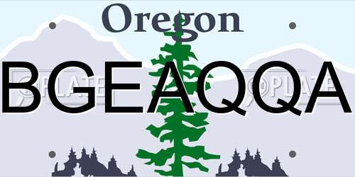 BGEAQQA Oregon License Plate