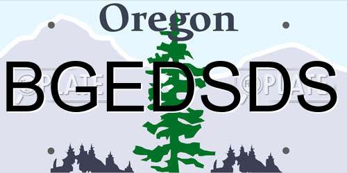 BGEDSDS Oregon License Plate