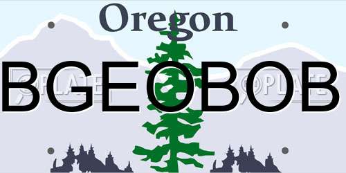 BGEOBOB Oregon License Plate