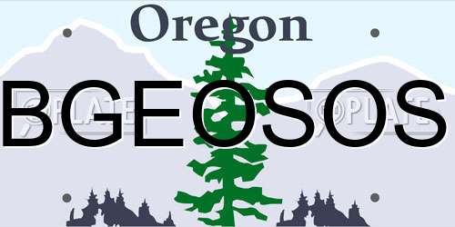 BGEOSOS Oregon License Plate