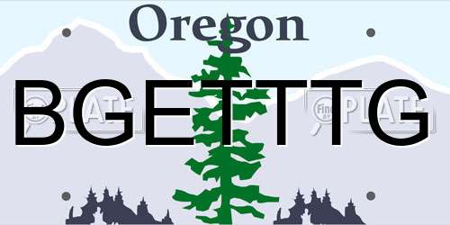 BGETTTG Oregon License Plate
