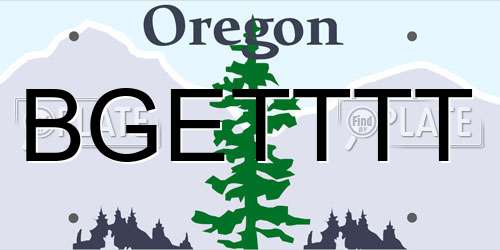 BGETTTT Oregon License Plate