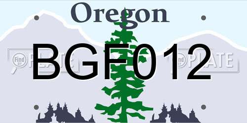 BGF012 Oregon License Plate
