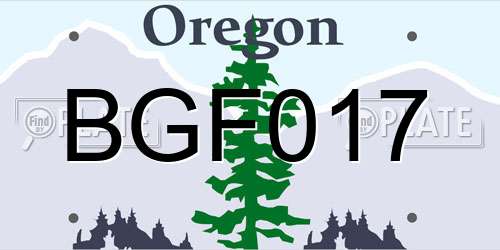 BGF017 Oregon License Plate