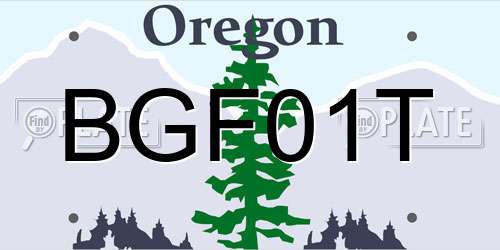 BGF01T Oregon License Plate
