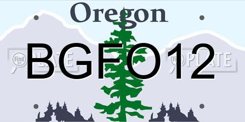 BGFO12 Oregon License Plate