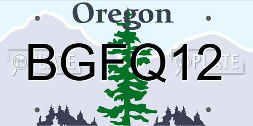 BGFQ12 Oregon License Plate