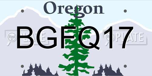 BGFQ17 Oregon License Plate
