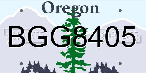 BGG8405 Oregon License Plate