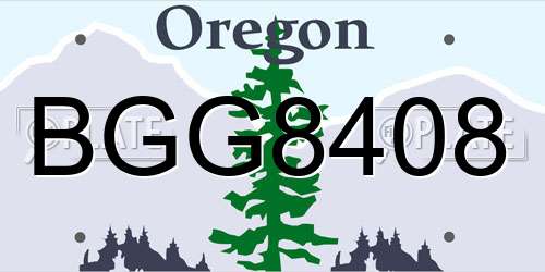 BGG8408 Oregon License Plate