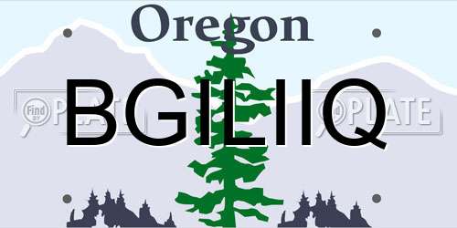 BGILIIQ Oregon License Plate