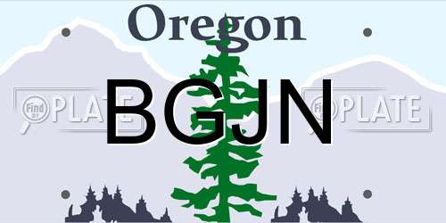 BGJN Oregon License Plate